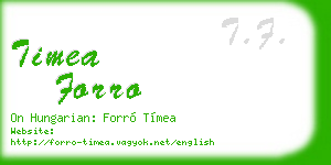 timea forro business card
